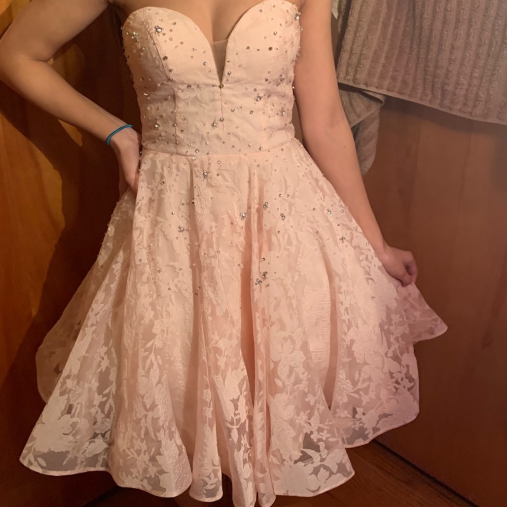 short pink formal dress
